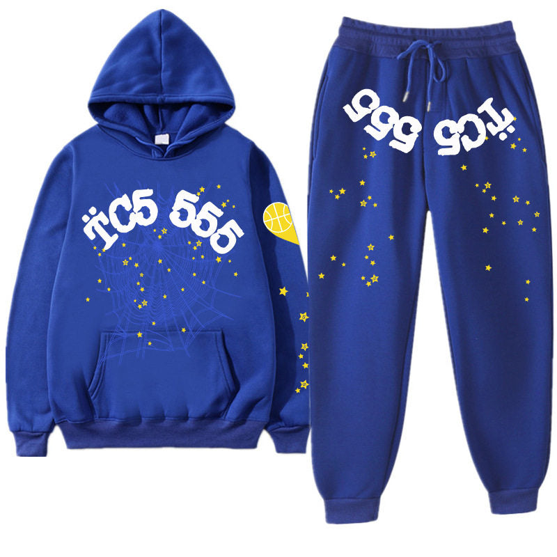 Printed Couple Hoodie and Sweatpants Set
