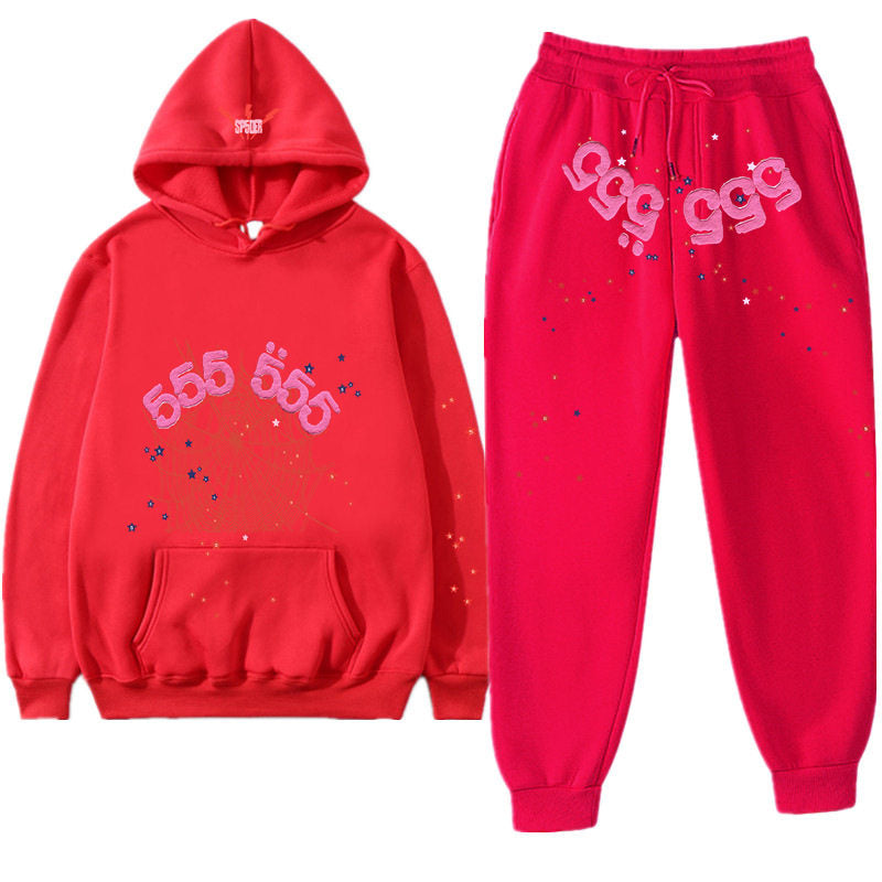 Printed Couple Hoodie and Sweatpants Set