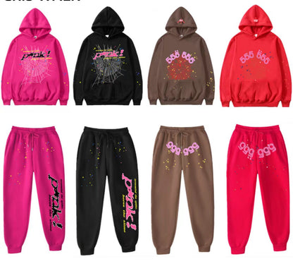 Printed Couple Hoodie and Sweatpants Set
