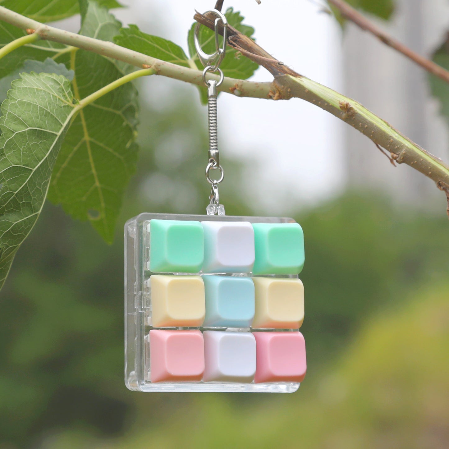 LED Light Sound Press Button Fidget Toy Keychain