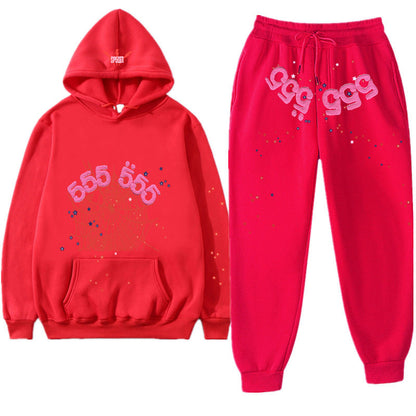 Printed Couple Hoodie and Sweatpants Set