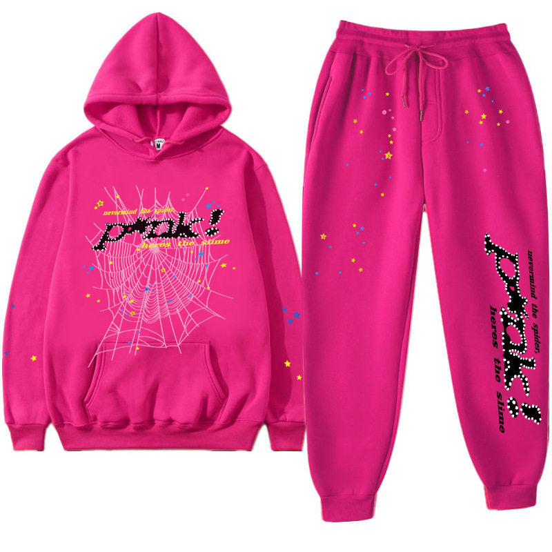 Printed Couple Hoodie and Sweatpants Set