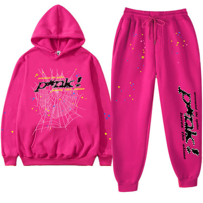 Printed Couple Hoodie and Sweatpants Set