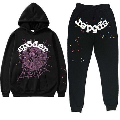 Printed Couple Hoodie and Sweatpants Set