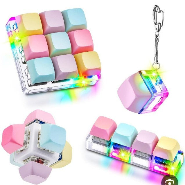 LED Light Sound Press Button Fidget Toy Keychain