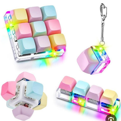 LED Light Sound Press Button Fidget Toy Keychain