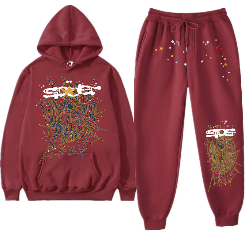 Printed Couple Hoodie and Sweatpants Set