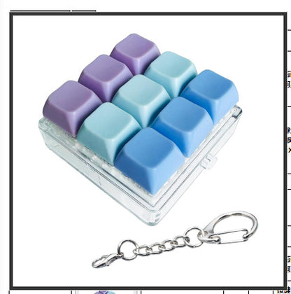 LED Light Sound Press Button Fidget Toy Keychain