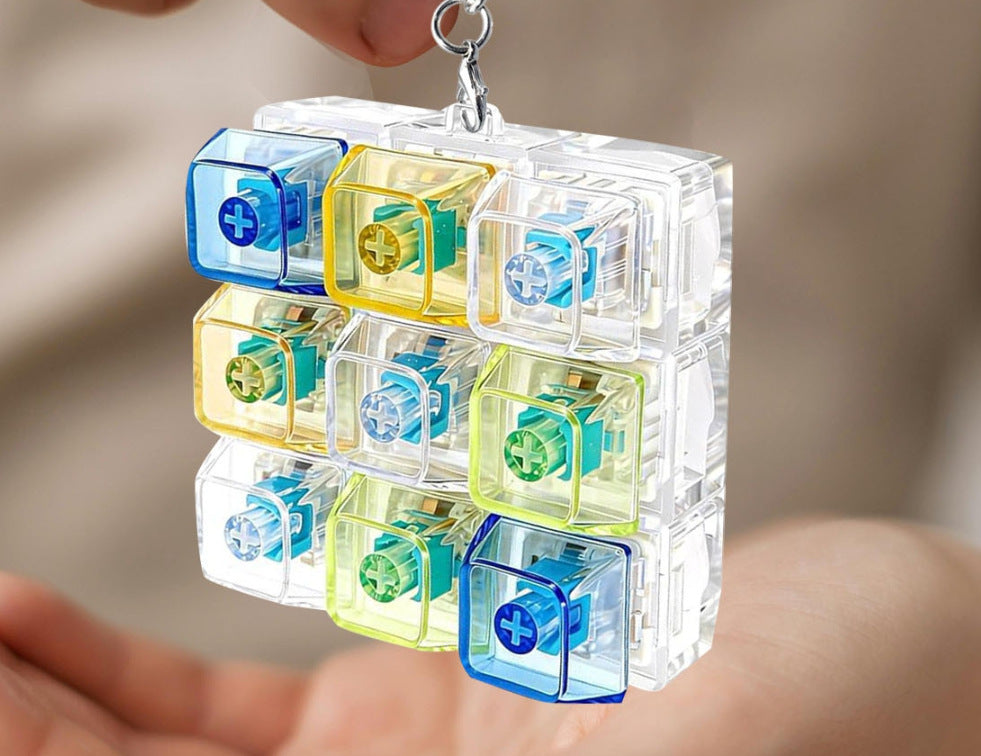 LED Light Sound Press Button Fidget Toy Keychain