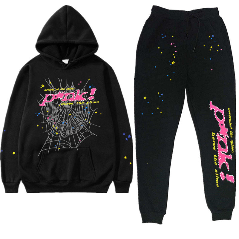Printed Couple Hoodie and Sweatpants Set