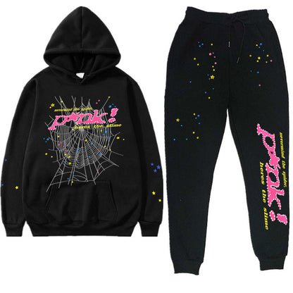 Printed Couple Hoodie and Sweatpants Set